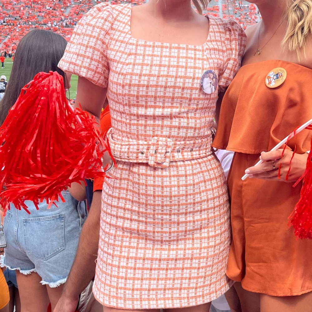 Orange plaid TCEC dress